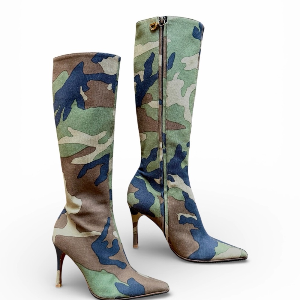 Vintage Christian Dior SS01 Camouflage Boots